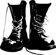 black boots on a white background