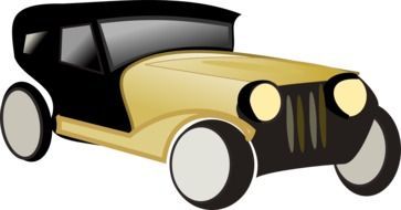 golden and black vintage automobile, illustration