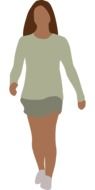 drawn silhouette of a walking girl