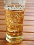 a glass of almdudler lemonade