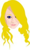 graphic image of a girl with bright yellow hair