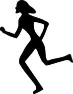 black silhouette of a running woman