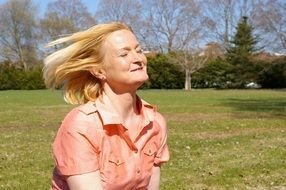 woman middle aged hair freedom
