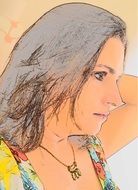 Portrait of drama woman