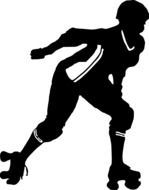 girl roller silhouette drawing