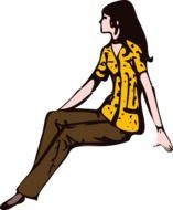 painted girl in pants and yellow blouse