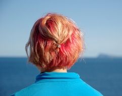 handsome hairstyle woman, back view