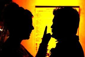 Man and woman silhouettes
