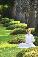 girl on the background of nature in the world of meditation