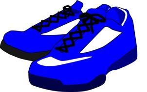 drawing athletic shoes blue on a white background