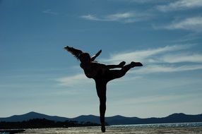 dancing yoga woman asana