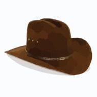 clipart of brown cowboy hat with large brim