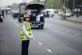 Thai woman on the road