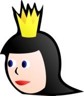 female head with golden crown as an illustration