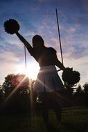 silhouette of a cheerleader