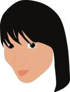 drawing of a woman's head with black hair