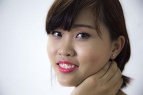 smiling asian girl model portrait