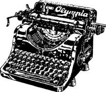 clipart of the vintage typewriter