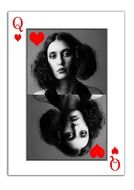 female face on a playing card