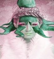 handsome woman squid drawing