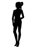 black silhouette of a woman with a perfect figure