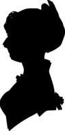 Black silhouette of lady
