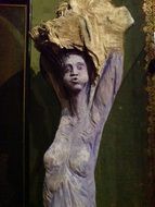 blowing woman, fantasy sculpture, germany, lohr am main