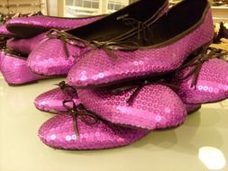 fashionable purple women's shoes with sequins