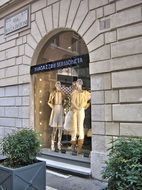 mannequins on luxury shop display, italy, rome