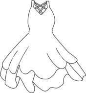 wedding dress. black and white illustration