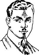painted portrait of a gentleman with mustache