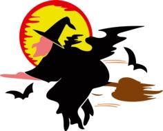 witch broomstick drawing