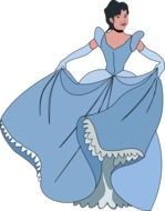 Woman dressed in the blue dress clipart