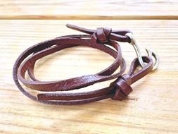 brown leather bracelet