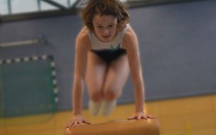 gymnast on a sports apparatus