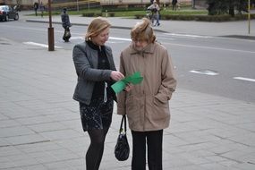 two women on a city street