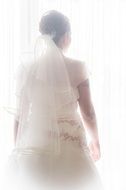 back view of a bride