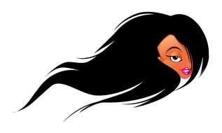 image of a woman with beautiful black hair