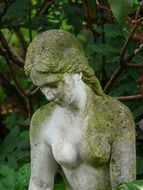 Madonna stone figure in the park