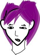 Punk woman with the violet hair clipart