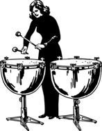 woman on drums as a graphic image