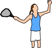 drawing of a girl with a tennis racket