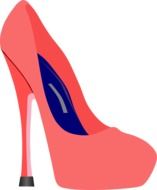 high heels pink blue drawing