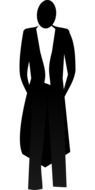 black silhouette of a groom in a tuxedo as a graphic illustration