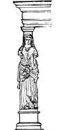 painted caryatid