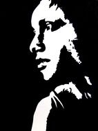 art painting woman black background