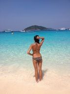 Girl relaxes at the beach