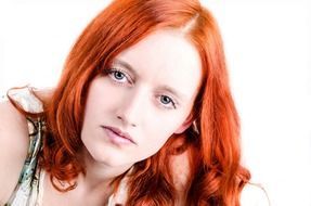 portrait of a beautiful woman with red hair