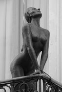 statue brass of nude woman breasts