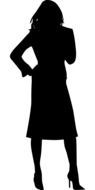 silhouette of a woman in a strict suit